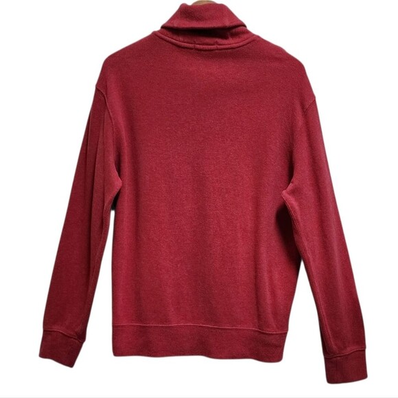 Polo Ralph Lauren Sweater Mens L Red Cotton Shawl Collar Blue Pony Lg Slv Preppy - Picture 2 of 8